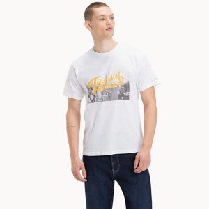Tommy Hilfiger pánské bílé tričko Photoprint - M (100)